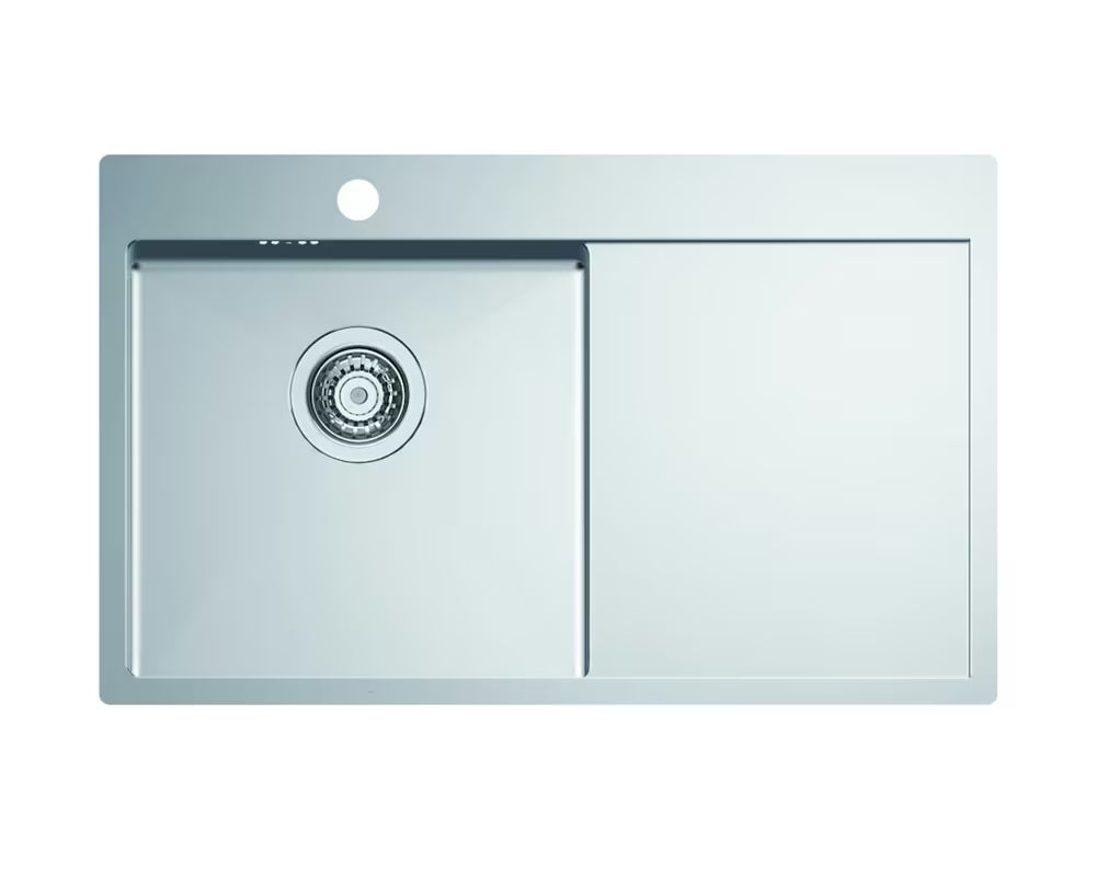 Inox kuhinjski enojno korito Optima Carlos s ocjeđivačem pro za gornju ugradnju za delovni pult