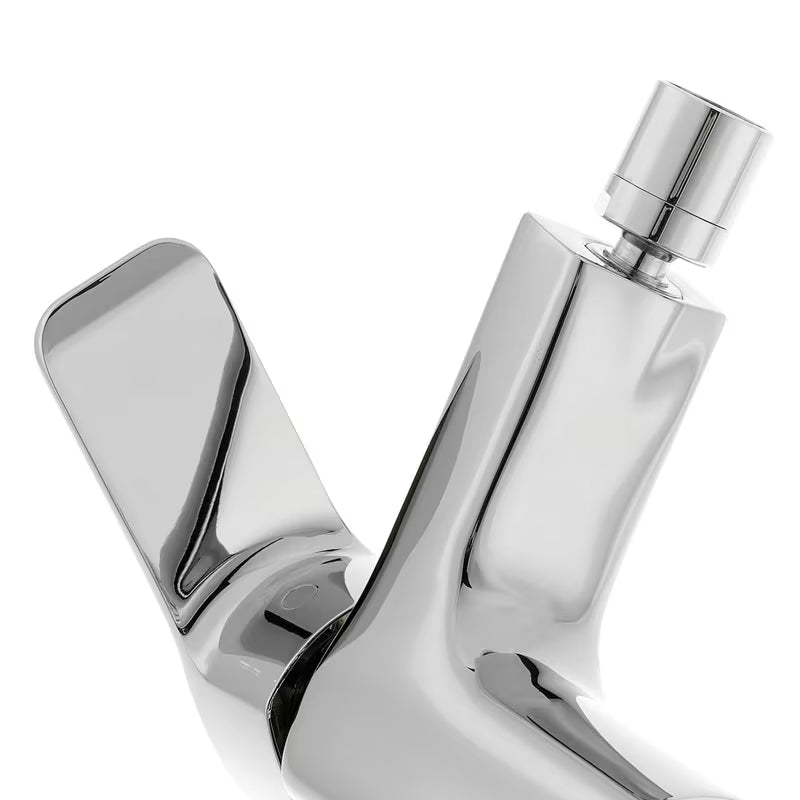 Kromirana enoročna stoječa armatura za bide Optima Cube Way z odtokom i fleksibilnim perlatorom