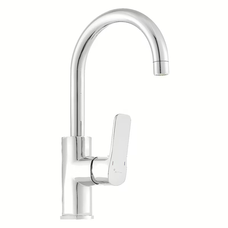 Kromirana enoročna stoječa armatura za pomivalno korito Optima Cube Way sa zakretnim izljevom