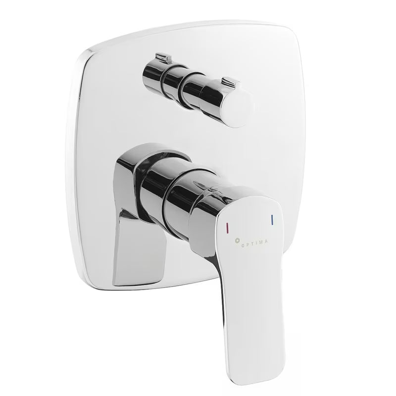 Optima Cube Way podometna za tuš i armatura za kad u krom izvedbi s ručicom