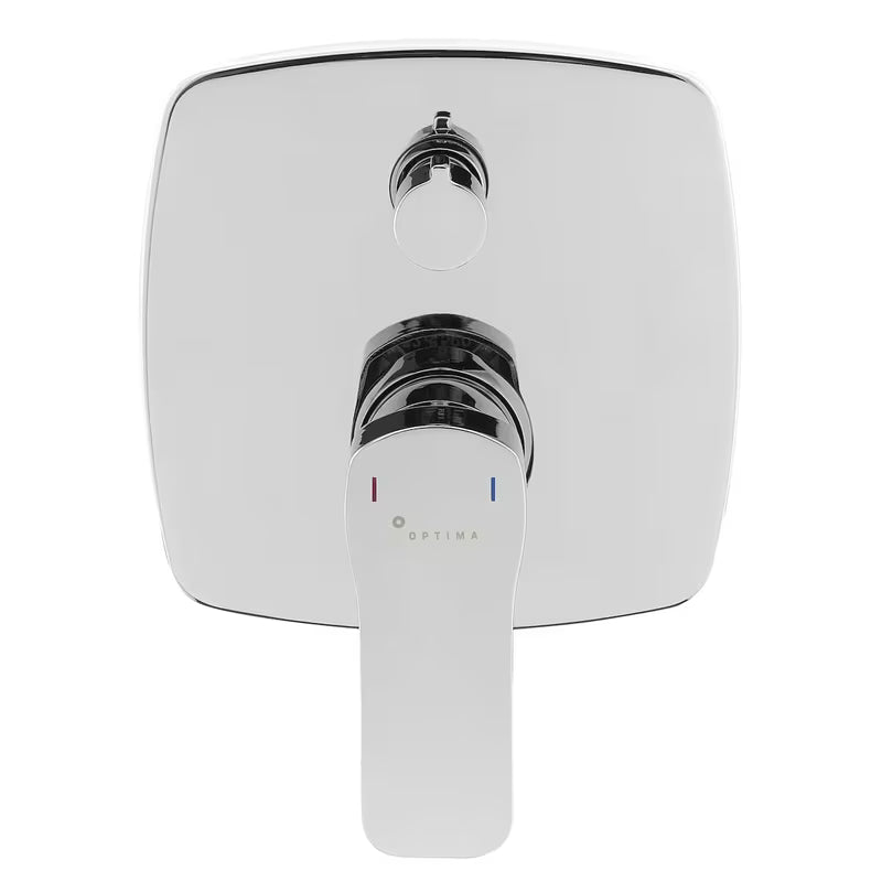 Optima Cube Way podometna za tuš i armatura za kad u krom izvedbi s ručicom