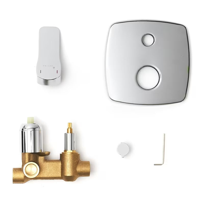 Optima Cube Way podometna za tuš i armatura za kad u krom izvedbi s ručicom