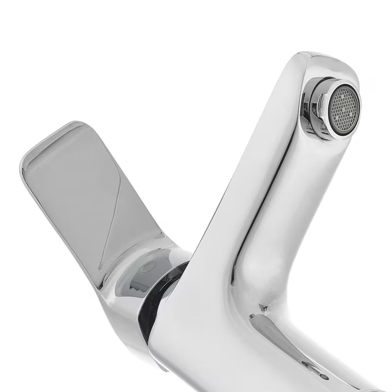 Kromirana enoročna stoječa armatura za umivalnik Optima Cube Way brez odtoka s višim izljevom