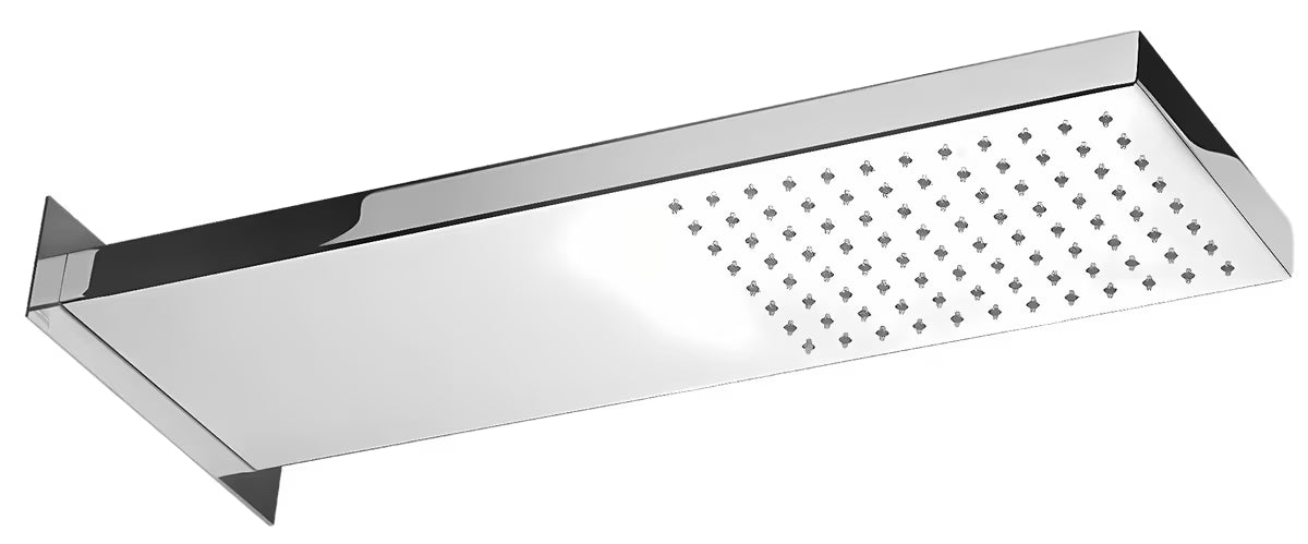 Četvrtasti mesingani nadglavna prha Optima Chrome s 1 funkcijom, dimenzije 53 x 16 cm.