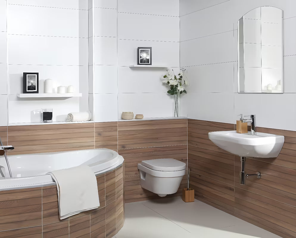 Samostoječi dozirnik za milo Optima Latia od drva s elegantnim dizajnom.