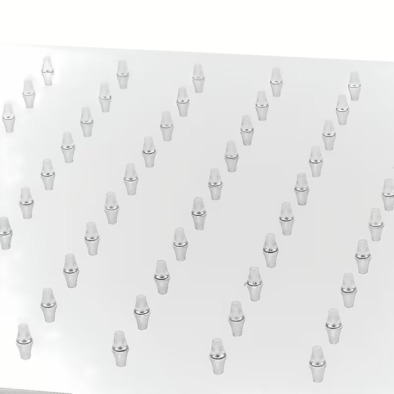 Medeninasta nadglavna prha Optima Chrome z oglato zasnovo, dimenzije 34x22 cm
