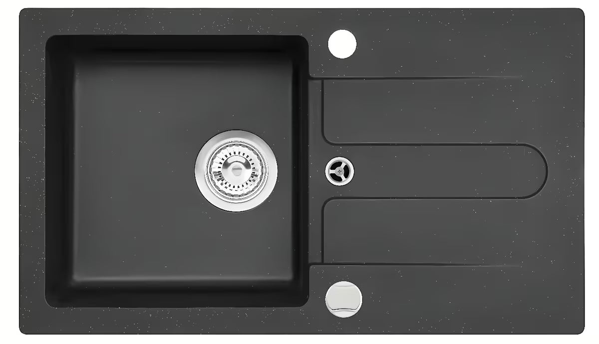 Optima Pablo granitni pomivalno korito z odcejalnikom u crnoj izvedbi pro za gornju ugradnju