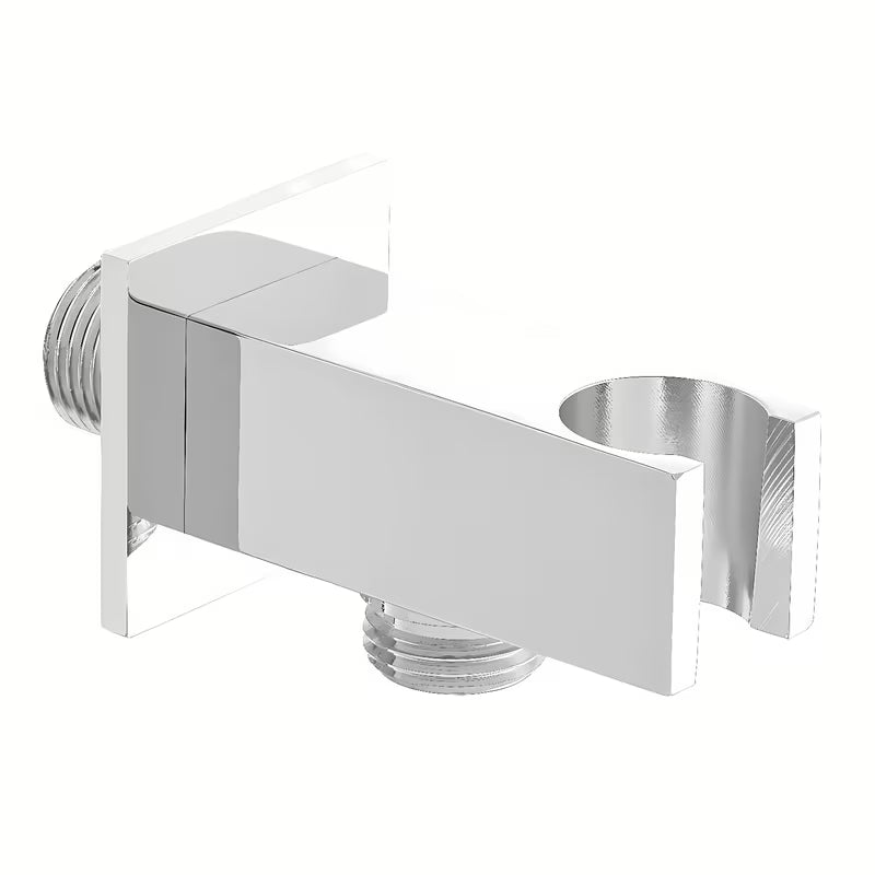 Optima priključek za tuš cev u krom izvedbi s praktičnim držačem ručne tuši.