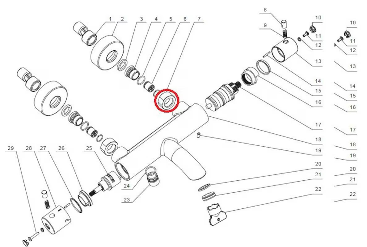 Zamjenska spojna matica pro termostatske armature Optima