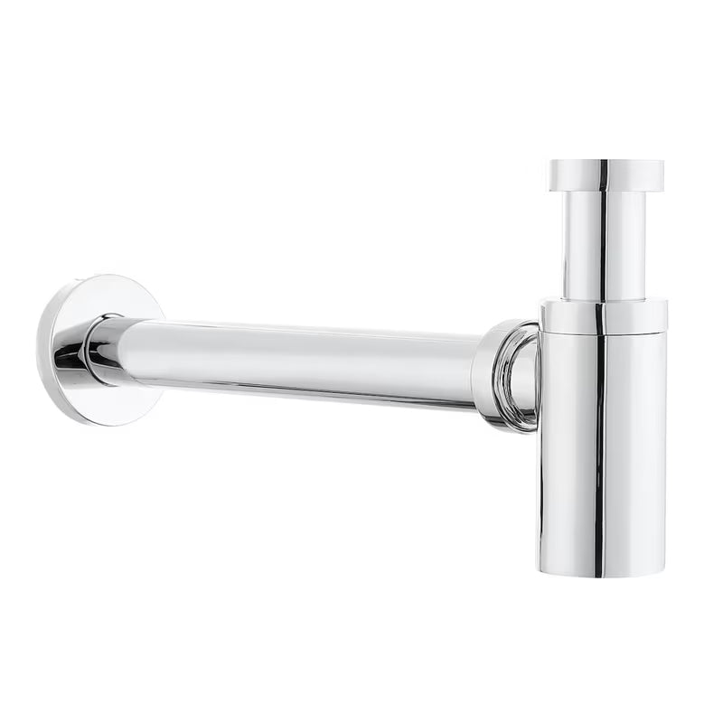 Kromiran dizajnerski sifon za umivalnik Optima Chrome s premerom 32 mm pro za moderno kopalnico.