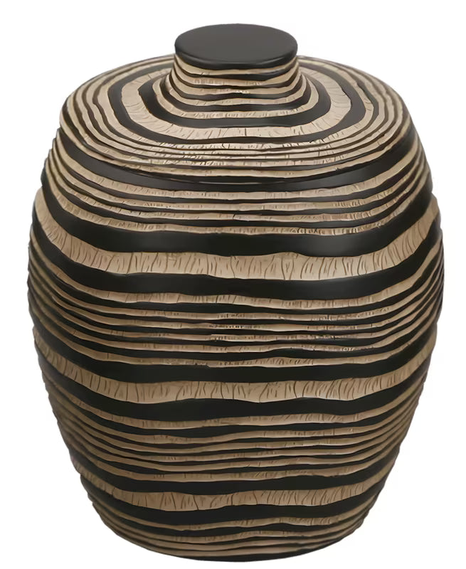 Smeđi samostoječi škatla s pokrovčkom Optima Soreta modernog okruglog dizajna za kupaonicu.