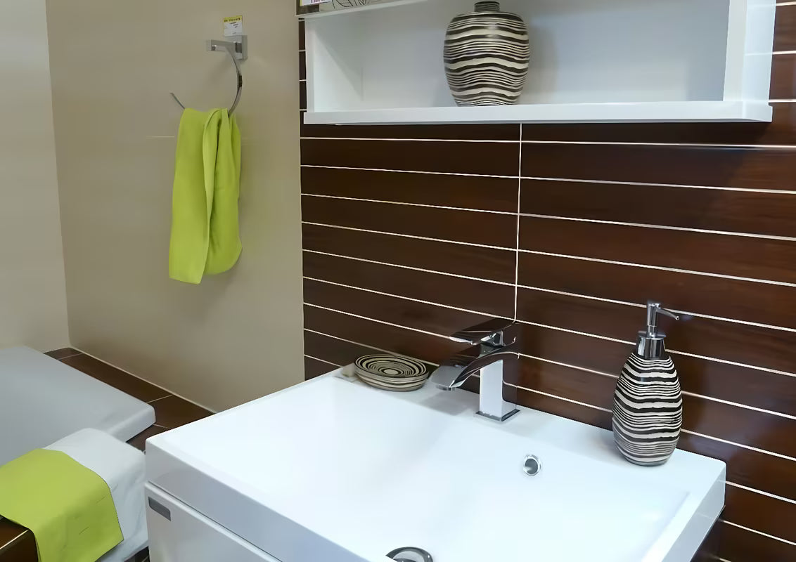 Smeđa samostoječi posoda Optima Soreta modernog dizajna za kupaonicu