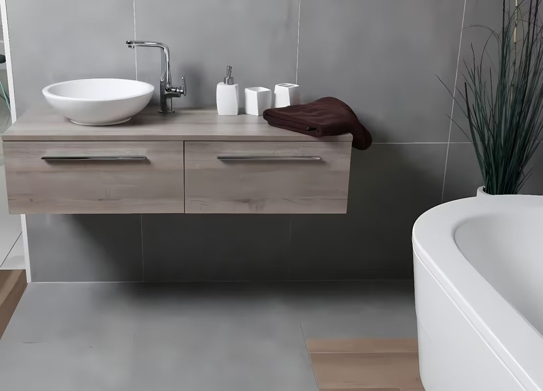 Bijela kupaonska posoda Optima Suza modernog dizajna pro za odlaganje četkica i kozmetičkog pribora.