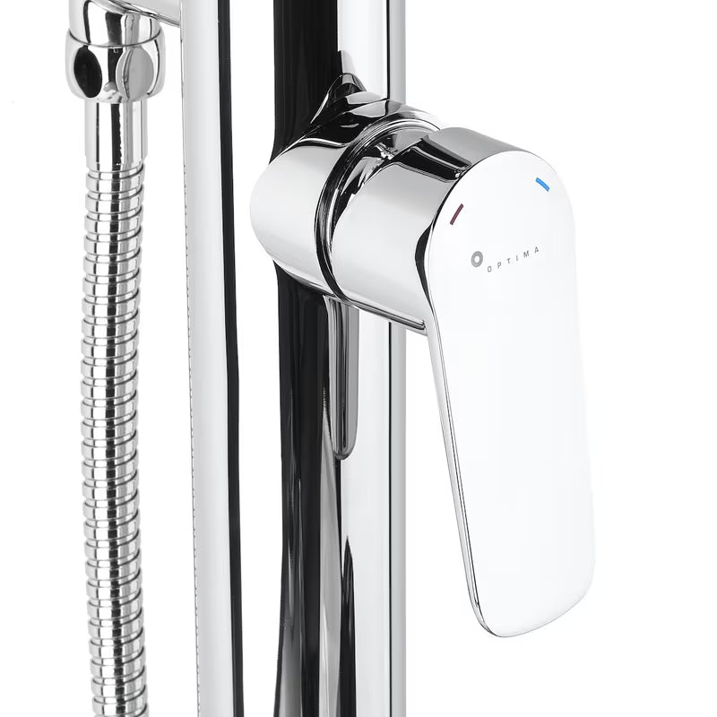 Talna armatura za kad Optima Chrome pro samostoječi kadu s tuš setom u krom izvedbi.