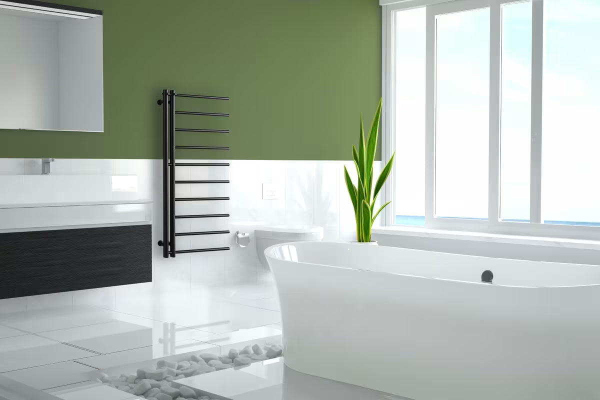 Crni kombiniran radiator P.M.H. Apollo 500x1140 mm sa središnjim priključkom 50 mm