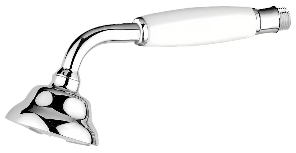 Kromirani ručni tuš Paffoni Belinda u retro dizajnu promjera tuš ročice 7 cm.