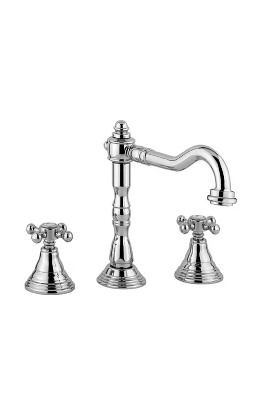 Paffoni Belinda z dvema ročajema stoječa armatura za umivalnik u sjajnom kromu brez odtoka