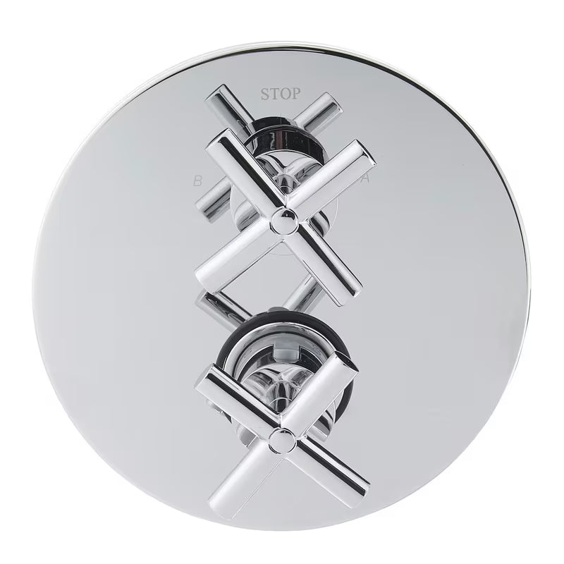 Paffoni Cruz podometna z dvema ročajema za tuš i armatura za kad s križnom ručkom u krom izvedbi