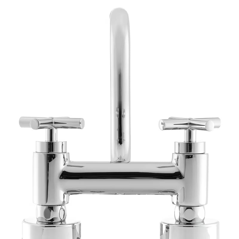 Kromirana stenska armatura za umivalnik Paffoni Cruz s križnom ručkom