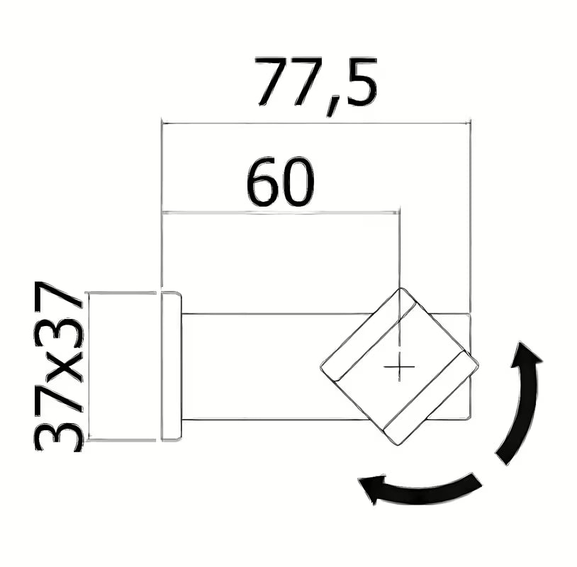 Kromirani stenski nosilec tuš ročke Paffoni Level u modernom četvrtastom dizajnu.