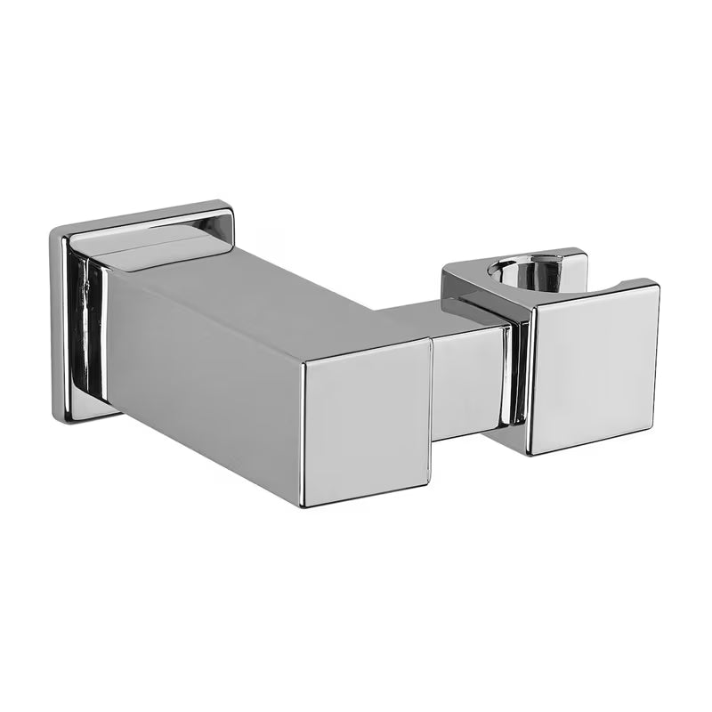 Kromirani komplet za kad Paffoni Level s ručnim tušem, držačem i crijevom u modernom četvrtastom dizajnu.