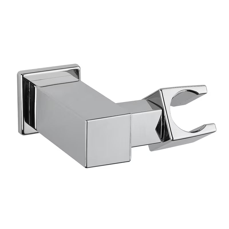 Kromirani komplet za kad Paffoni Level s ručnim tušem, držačem i crijevom u modernom četvrtastom dizajnu.