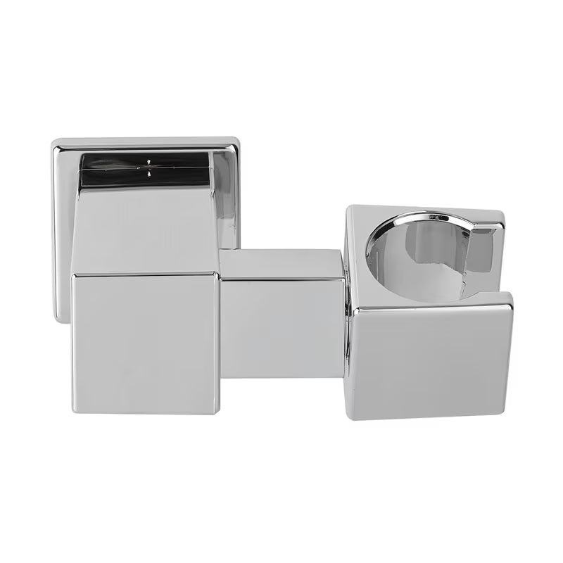 Kromirani komplet za kad Paffoni Level s ručnim tušem, držačem i crijevom u modernom četvrtastom dizajnu.