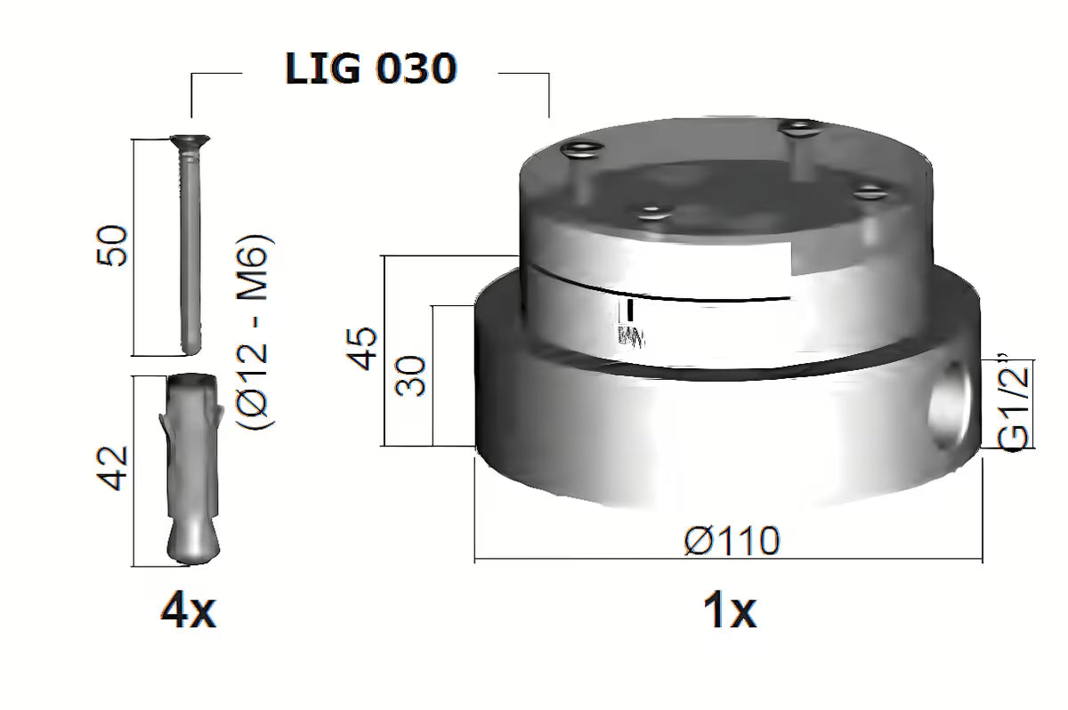 Podometno telo Paffoni Light pro za podžbuknu ugradnju