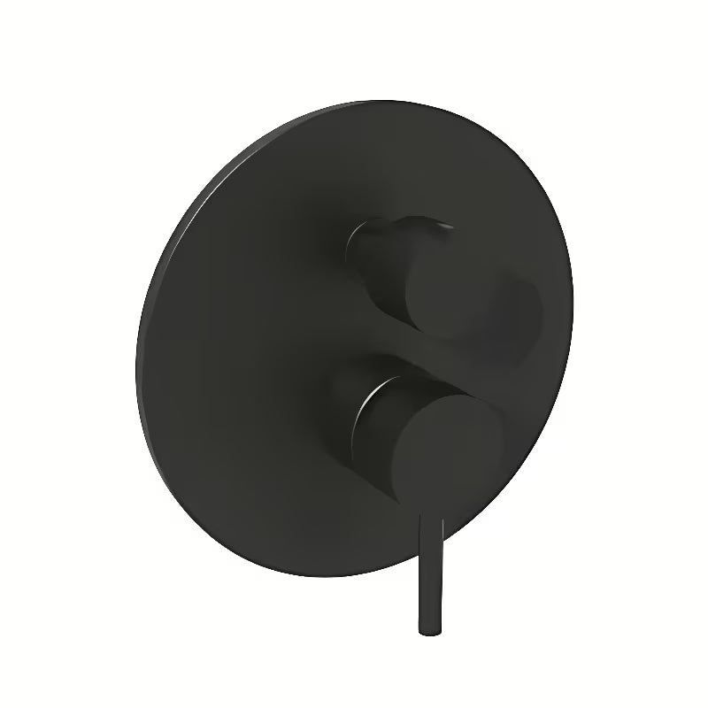 Podometna armatura za tuš Paffoni Light u mat crnoj boji s ručicom i trosmjernim preklopnikom