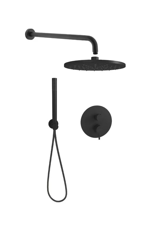 Podžbukni tušni sistem Paffoni Light u crnoj boji s dvije funkcije