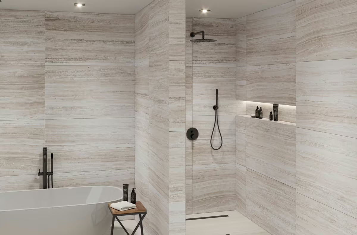 Podžbukni tušni sistem Paffoni Light u crnoj boji s dvije funkcije