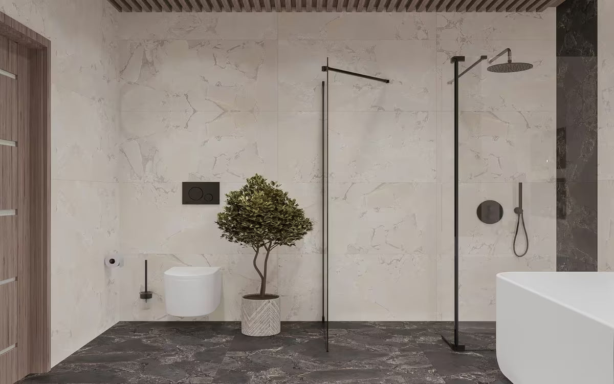 Podžbukni tušni sistem Paffoni Light u crnoj boji s dvije funkcije