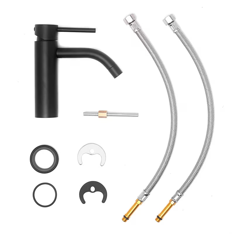 Enoročna stoječa armatura za umivalnik Paffoni Light u crnoj mat izvedbi brez odtoka.