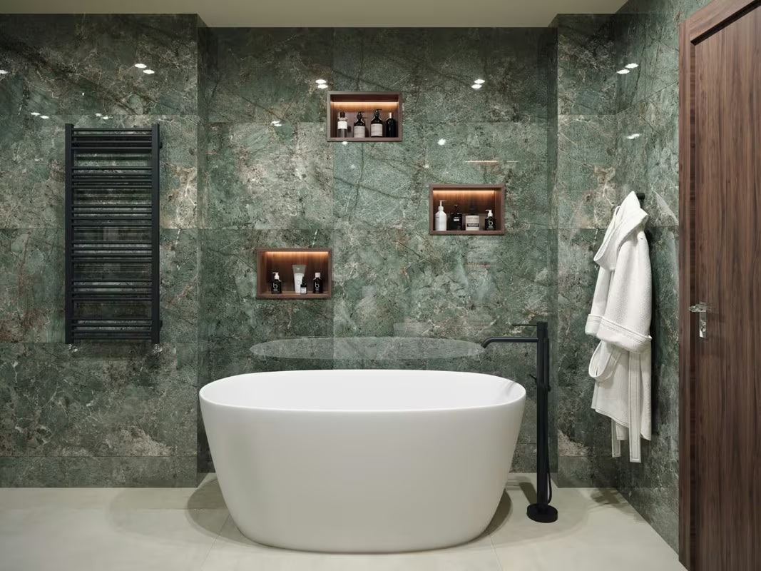 Talna armatura za kad Paffoni Light u crnoj mat izvedbi pro samostoječi za kadu s tušem