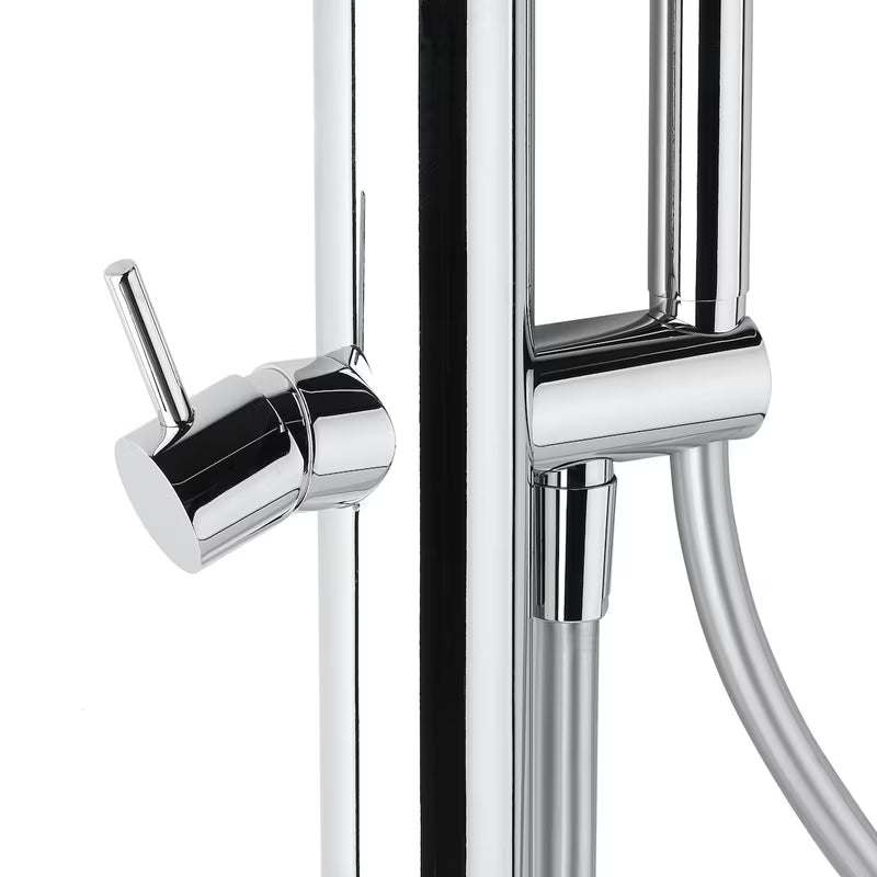 Kromirana talna armatura za kad Paffoni Light pro samostoječi za kadu s tuš setom