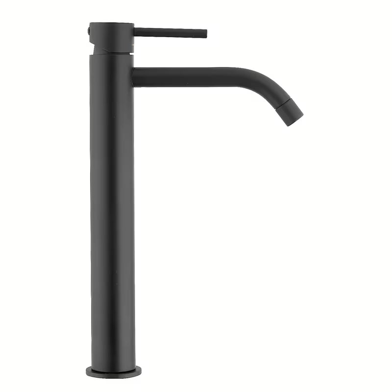 Paffoni Light visoka armatura za umivalnik u crnoj mat izvedbi brez odtoka