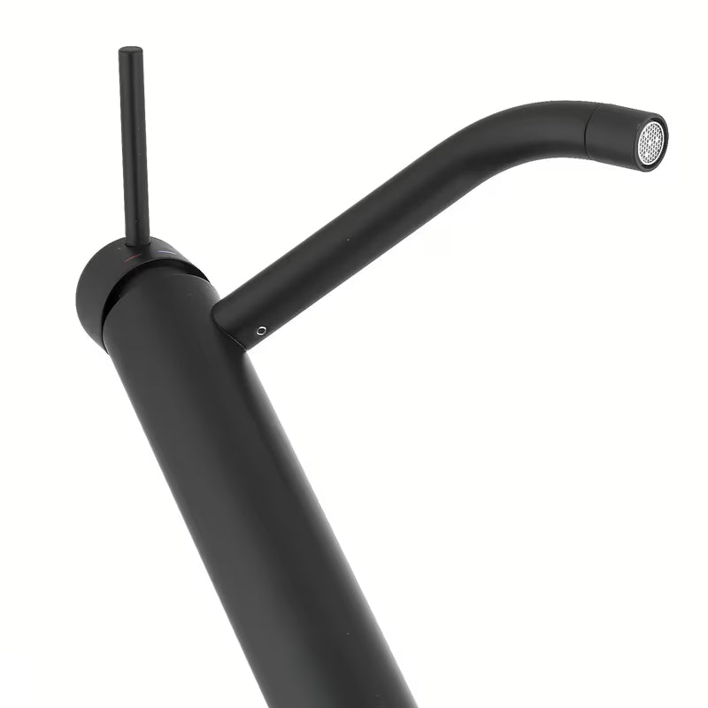 Paffoni Light visoka armatura za umivalnik u crnoj mat izvedbi brez odtoka