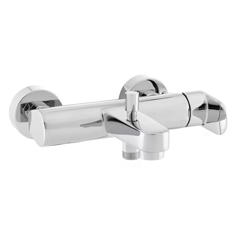 Enoročna stenska armatura za kad Paffoni Pavia u krom izvedbi, zaobljenog dizajna