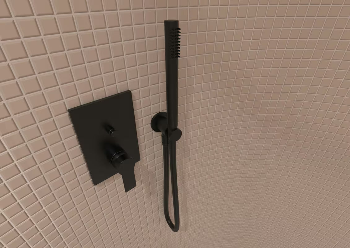 Priključek za Tuš Cev Paffoni u crnoj izvedbi, prikladan za modernu kupaonicu