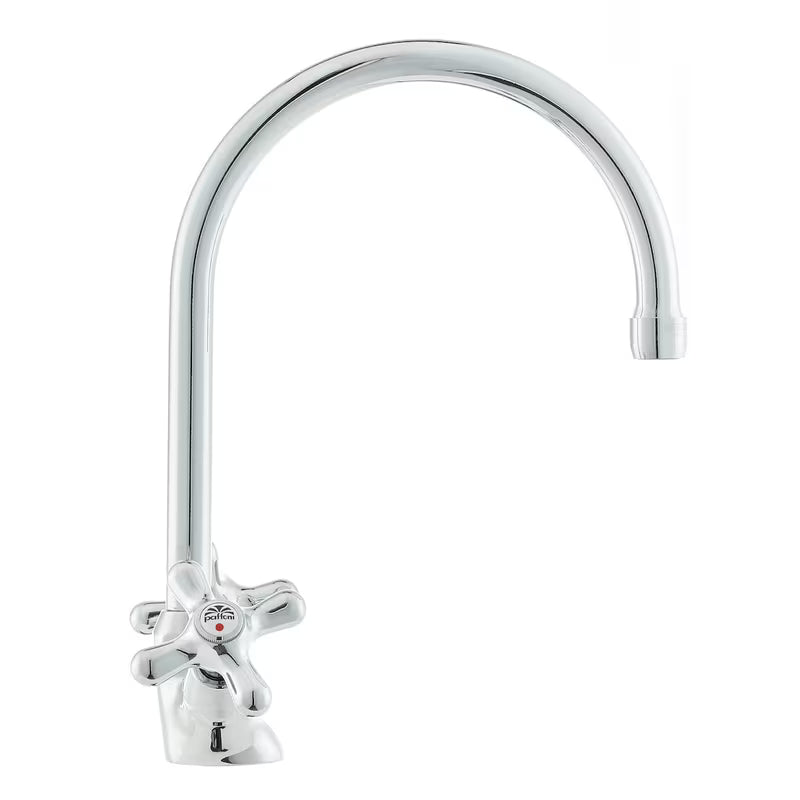 Paffoni Ricordi z dvema ročajema stoječa armatura za pomivalno korito z vrtljivim izlivom u krom izvedbi