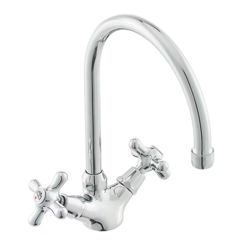 Paffoni Ricordi z dvema ročajema stoječa armatura za pomivalno korito z vrtljivim izlivom u krom izvedbi