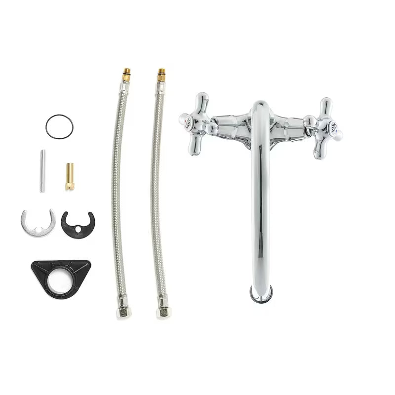 Paffoni Ricordi z dvema ročajema stoječa armatura za pomivalno korito z vrtljivim izlivom u krom izvedbi