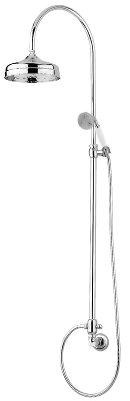 Kromirani tušni sistem Paffoni Ricordi u retro dizajnu s nadglavnim tušem 21,5 cm i ručnim tušem