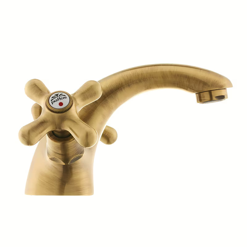 Paffoni Ricordi z dvema ročajema stoječa armatura za umivalnik u brončanoj izvedbi s retro dizajnom