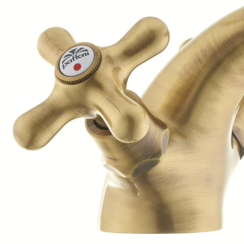 Paffoni Ricordi z dvema ročajema stoječa armatura za umivalnik u brončanoj izvedbi s retro dizajnom