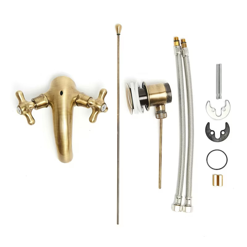 Paffoni Ricordi z dvema ročajema stoječa armatura za umivalnik u brončanoj izvedbi s retro dizajnom