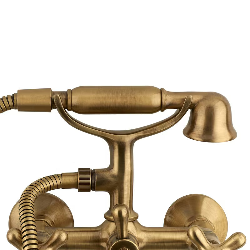 Paffoni Ricordi z dvema ročajema stenska armatura za kad u brončanoj izvedbi s tuš setom