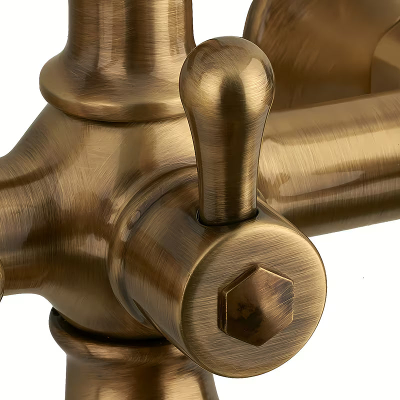 Paffoni Ricordi z dvema ročajema stenska armatura za kad u brončanoj izvedbi s tuš setom