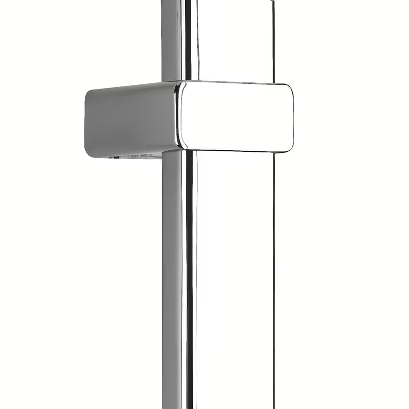 Tušni sistem Paffoni s termostatsko armaturo u krom izvedbi, sa staklenom policom i nadglavnim tušem 28x28 cm.