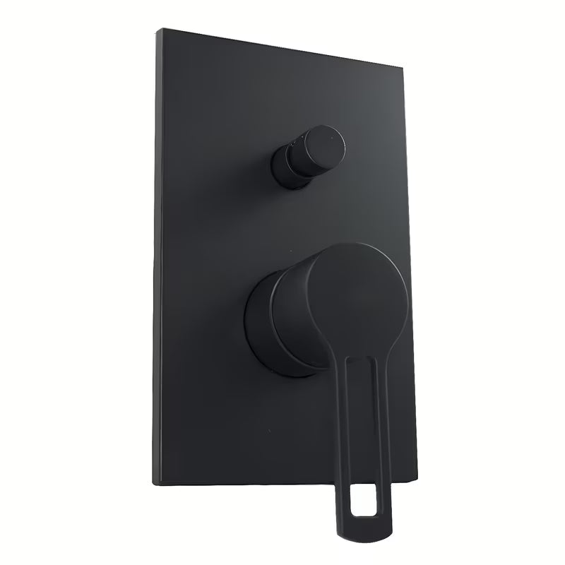 Podometna tuš i armatura za kad Paffoni Vallone u crnoj mat izvedbi s ručicom.